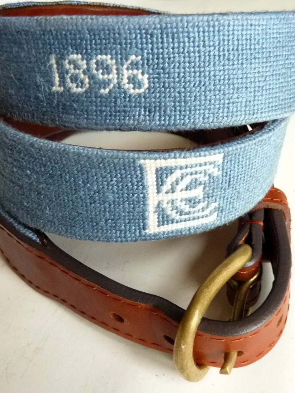 Smathers & Branson handstitched needlepoint The Breakers Palm Beach 1896 belt 42
